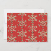 メリークリスマスサンタクロースエレガントレッド金ゴールド シーズンカード (裏面)