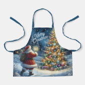メリークリスマスサンタクロースオールオーバープリントエプロン エプロン (正面)