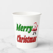 メリークリスマスサンタクロースタイポグラフィ 紙コップ (裏面)