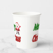 メリークリスマスサンタクロースタイポグラフィ 紙コップ (右)