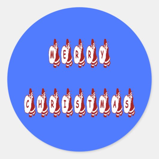 メリークリスマスサンタクロースフォント ラウンドシール (正面)