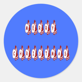メリークリスマスサンタクロースフォント ラウンドシール