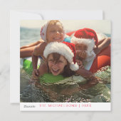 メリークリスマスサンタクロースフラミンゴホリデイフォト シーズンカード (裏面)