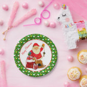 メリークリスマスサンタクロースホリデーパーティー ペーパープレート (パーティー)