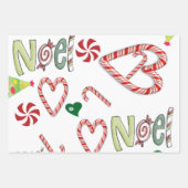 メリークリスマスサンタクロースボーリングノエル雪だるま ラッピングペーパーシート (正面2)