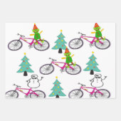 メリークリスマスサンタクロースボーリングノエル雪だるま ラッピングペーパーシート (正面)