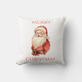 メリークリスマスサンタクロースヴィンテージホリデー クッション (正面)