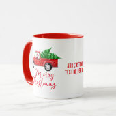 メリークリスマスサンタクロースヴィンテージレッドトラック マグカップ (正面左)