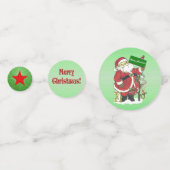 メリークリスマスサンタクロース動物ツリーグリーン コンフェッティ (裏面)