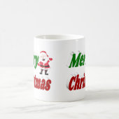 メリークリスマスサンタクロース半タイポグラフィ コーヒーマグカップ (中央)