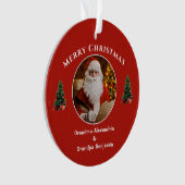 メリークリスマスサンタクロース家族がパーソナライズ オーナメント (正面)