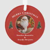 メリークリスマスサンタクロース家族がパーソナライズ オーナメント (裏面)