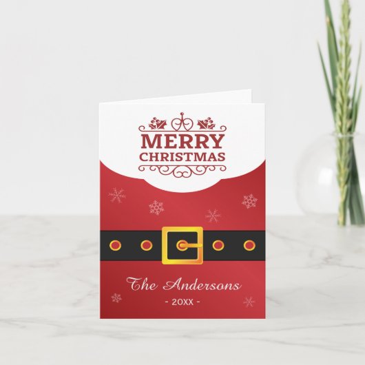 メリークリスマスサンタクロース帯すてき家族 シーズンカード (正面)