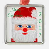 メリークリスマスサンタクロース年 メタルオーナメント (正面)