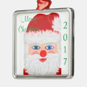 メリークリスマスサンタクロース年 メタルオーナメント (左)