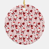 メリークリスマスサンタクロース玩具バッグ セラミックオーナメント (裏面)