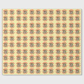 メリークリスマスサンタクロース花 ラッピングペーパー (フラット)