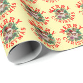 メリークリスマスサンタクロース花 ラッピングペーパー (ロールコーナー)