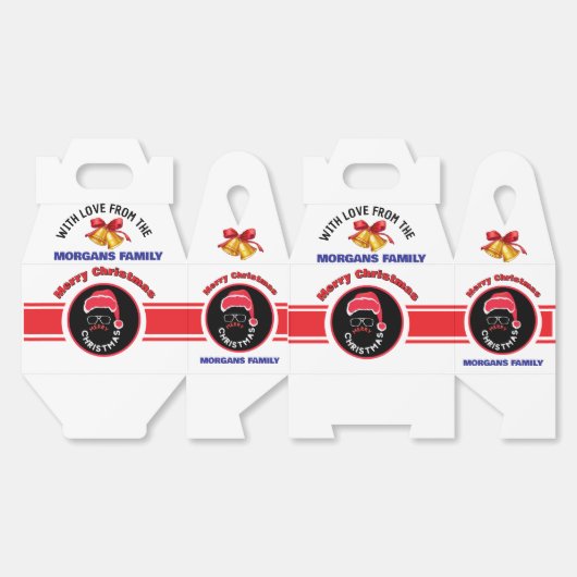 メリークリスマスサンタクロース赤い休日 フェイバーボックス (見開き)