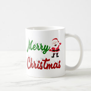 メリークリスマスサンタクロース赤い緑 コーヒーマグカップ