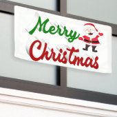メリークリスマスサンタクロース赤い緑 横断幕 (ビルの外側)
