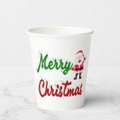 メリークリスマスサンタクロース赤い緑 紙コップ (裏面)