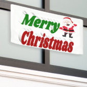 メリークリスマスサンタクロース赤グリーンタイポグラフィ 横断幕 (ビルの外側)