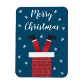 メリークリスマスサンタクロース足雪片 マグネット (縦)