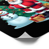 メリークリスマスサンタクロース雪だるまトナカイクリスマス ポスター (角)