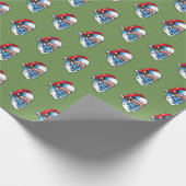 メリークリスマスサンタクロース顔マスク ラッピングペーパー (角)