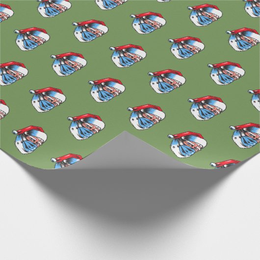 メリークリスマスサンタクロース顔マスク ラッピングペーパー (角)