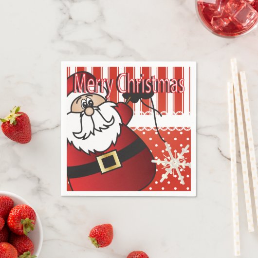 メリークリスマスサンタクロース スタンダードカクテルナプキン (インサイチュ)