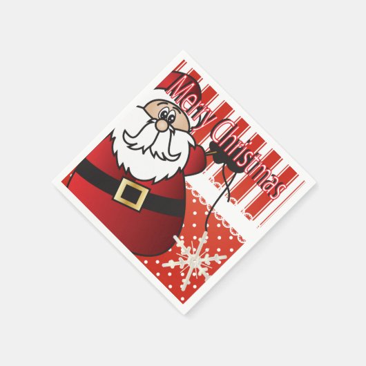 メリークリスマスサンタクロース スタンダードカクテルナプキン (角)