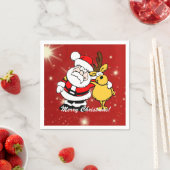 メリークリスマスサンタクロース/トナカイ スタンダードカクテルナプキン (インサイチュ)