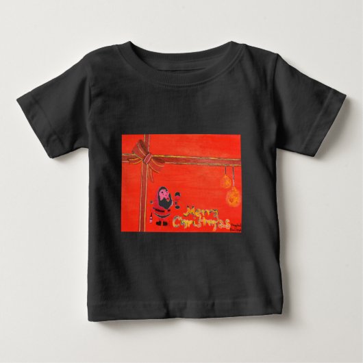 メリークリスマスサンタクロース ベビーTシャツ (正面)
