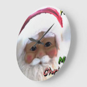 メリークリスマスサンタクロース ラージ壁時計 (傾斜)