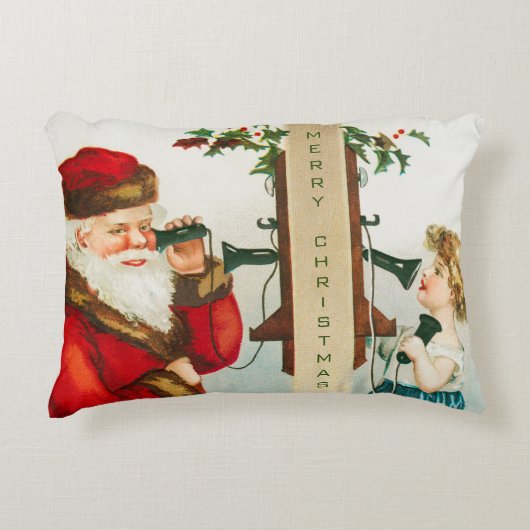 メリークリスマスサンタクロースbyエレン・クラッサドル アクセントクッション (正面)