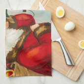 メリークリスマスサンタクロースbyエレン・クラッサドル キッチンタオル (四つ折り)