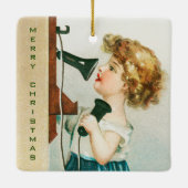 メリークリスマスサンタクロースbyエレン・クラッサドル セラミックオーナメント (裏面)