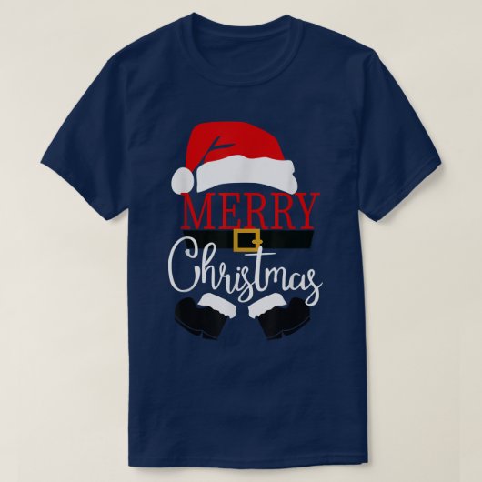 メリークリスマスサンタクロースChristmas Lightsファミリー Tシャツ (デザイン正面)