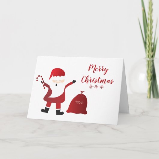 メリークリスマスサンタクロースHo Ho Ho Candy Cane カード (正面)