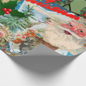 メリークリスマスサンタコラージラッピング紙 ラッピングペーパー (角)