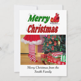 メリークリスマスサンタスそりフォトタイポグラフィ シーズンカード
