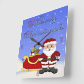 メリークリスマスサンタスクウェアの壁時計 スクエア壁時計 (傾斜)