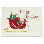 メリークリスマスサンタススレー ラージペーパーバッグ (正面)