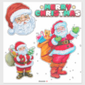 メリークリスマスサンタスティッカー シール (シート)