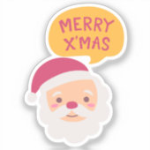 メリークリスマスサンタステッカー シール (正面)