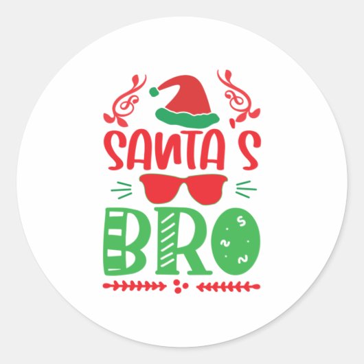 メリークリスマスサンタスブラザー ラウンドシール (正面)