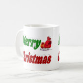 メリークリスマスサンタスリハーフタイポグラフィ コーヒーマグカップ (正面左)