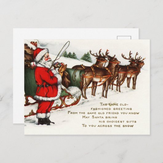 メリークリスマスサンタスリートインディアホリデー シーズンポストカード (正面/裏面)